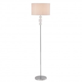 Mercator-Ester Grey Faux Silk Shade Floor Lamp